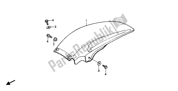 All parts for the Rear Fender of the Honda CR 125R 1990