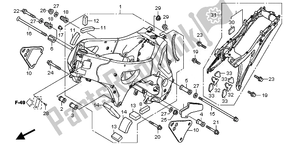 Todas las partes para Cuerpo Del Marco de Honda VFR 1200 FD 2011