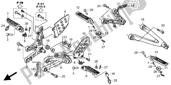 Tutte le parti per il Passo del Honda CBR 600 RA 2012
