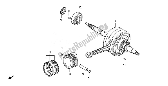 Toutes les pièces pour le Vilebrequin Et Piston du Honda ANF 125 2011