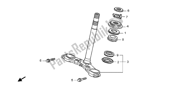 All parts for the Steering Stem of the Honda CB 600F Hornet 2009