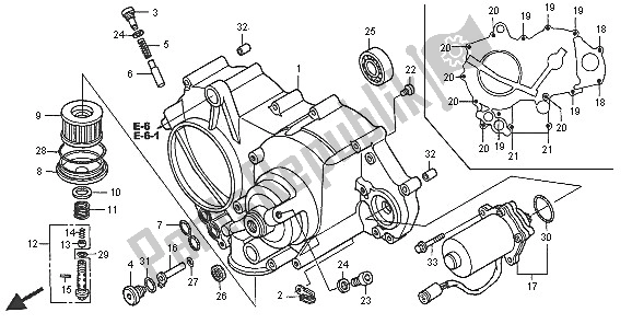 Toutes les pièces pour le Couvercle De Carter Avant du Honda TRX 500 FA Fourtrax Foreman 2005