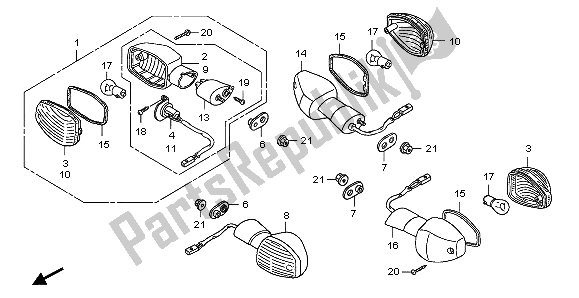 All parts for the Winker of the Honda CB 1300 SA 2007