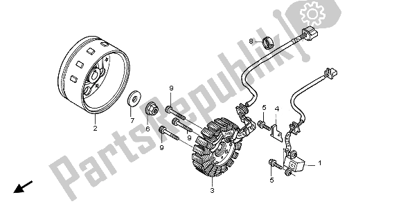 All parts for the Generator of the Honda VT 125C 2003