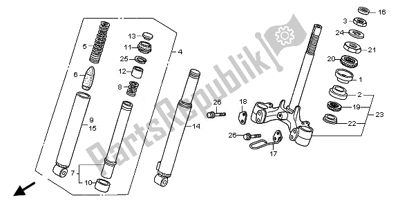 All parts for the Front Fork & Front Cushion of the Honda NPS 50 2008