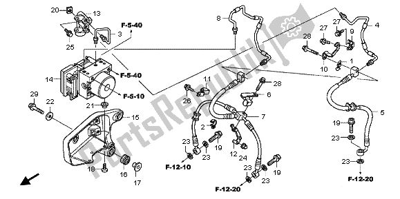 All parts for the Abs Modulator of the Honda VFR 1200 FD 2012