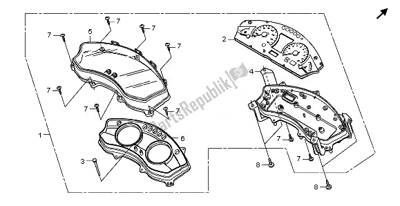 All parts for the Combination Meter of the Honda NSS 250S 2010