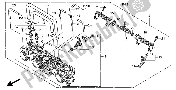 Todas as partes de Corpo Do Acelerador do Honda CBR 600 FA 2011