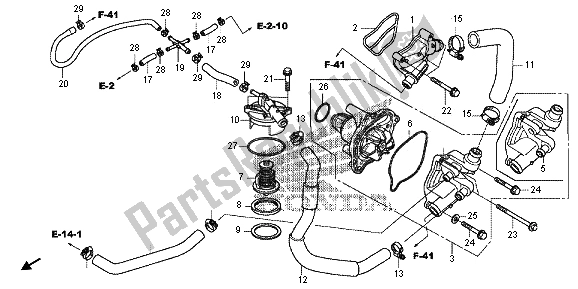 Tutte le parti per il Pompa Dell'acqua del Honda VFR 1200X 2012