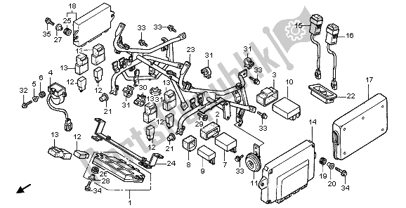 Toutes les pièces pour le Séjour De Capot du Honda ST 1100A 1996