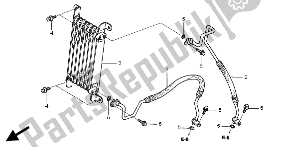 All parts for the Oil Cooler of the Honda TRX 680 FA Fourtrax Rincon 2010