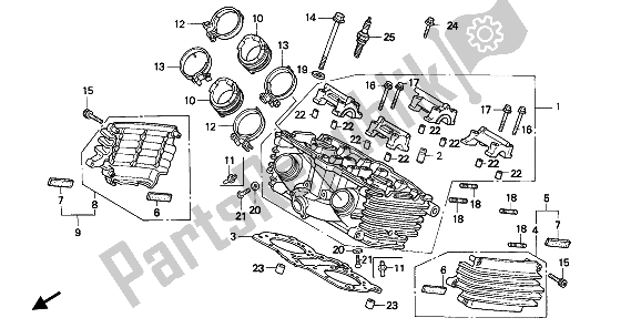 Tutte le parti per il Testata (posteriore) del Honda VF 750C 1993