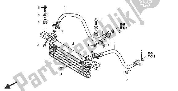 Todas las partes para Enfriador De Aceite de Honda TRX 350 FE Fourtrax 4X4 ES 2005