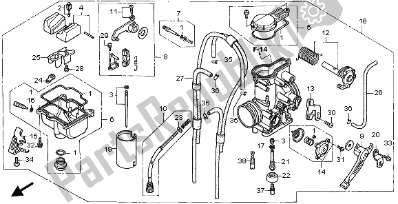 Todas las partes para Carburador de Honda XR 650R 2000