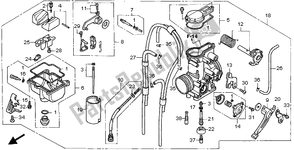 Todas las partes para Carburador de Honda XR 650R 2000