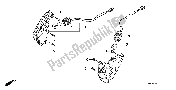 All parts for the Winker of the Honda CBF 1000A 2006