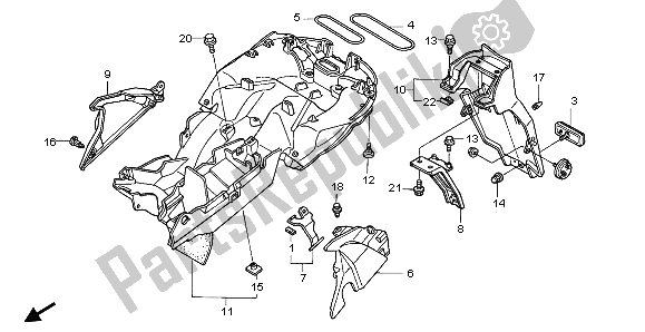 Toutes les pièces pour le Garde-boue Arrière du Honda VFR 800A 2003