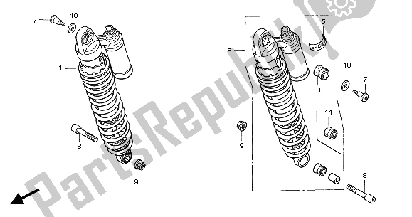 All parts for the Rear Cushion of the Honda CB 1300 SA 2005