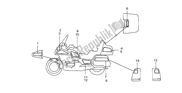 Wszystkie części do Naszywka Honda GL 1500 SE 2000