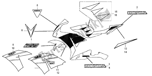 Todas las partes para Raya Y Marca (patrón Tricolor) de Honda CBR 1000 RA 2013