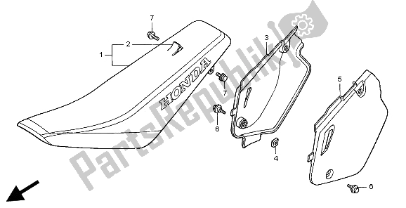 Todas las partes para Cubierta Del Lado Del Asiento de Honda CR 80 RB LW 2002