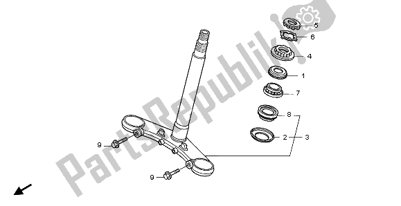 All parts for the Steering Stem of the Honda NT 700 VA 2009