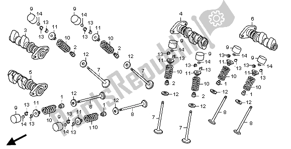 Tutte le parti per il Albero A Camme E Valvola del Honda XL 1000V 2007