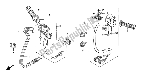 Todas las partes para Interruptor Y Cable de Honda ST 1300A 2002