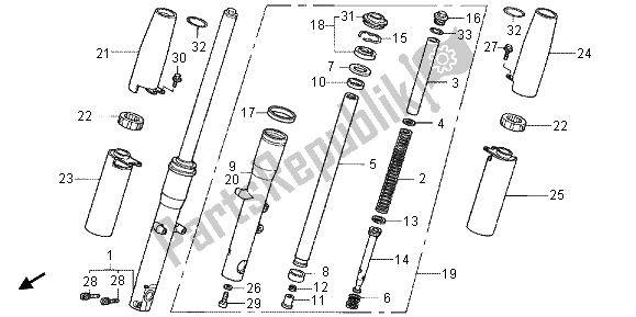 Todas las partes para Tenedor Frontal de Honda VT 750C 2006