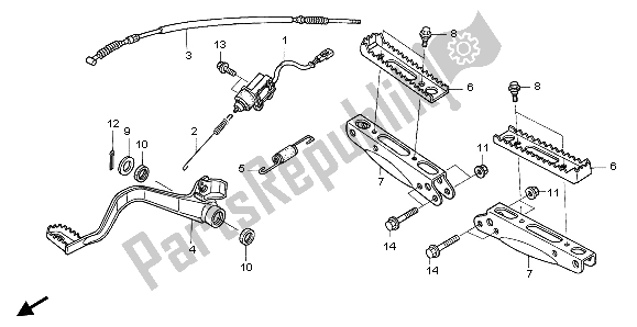 All parts for the Step of the Honda TRX 400 FA Fourtrax Rancher AT 2004