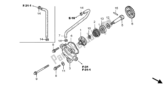 Alle onderdelen voor de Waterpomp van de Honda CBR 125 RW 2005