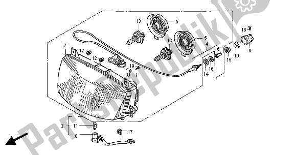 Tutte le parti per il Faro (eu) del Honda ST 1100A 2000