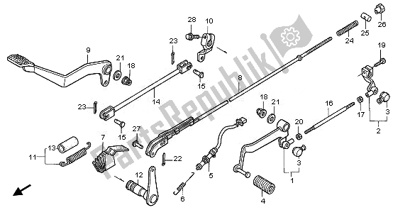 Tutte le parti per il Pedale del Honda VT 125C 2008