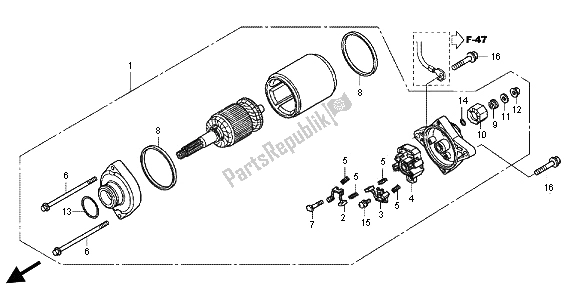 All parts for the Starter Motor of the Honda TRX 500 FE Foretrax Foreman ES 2012