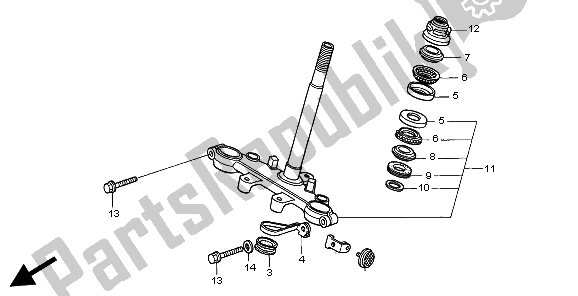 All parts for the Steering Stem of the Honda XR 70R 1999