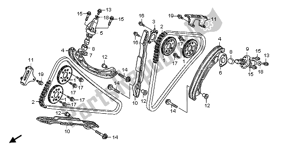 Tutte le parti per il Catena A Camme E Tenditore del Honda XL 1000 VA 2009