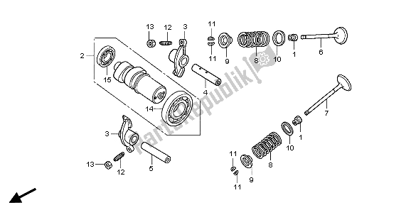 All parts for the Camshaft & Valve of the Honda PES 150 2007