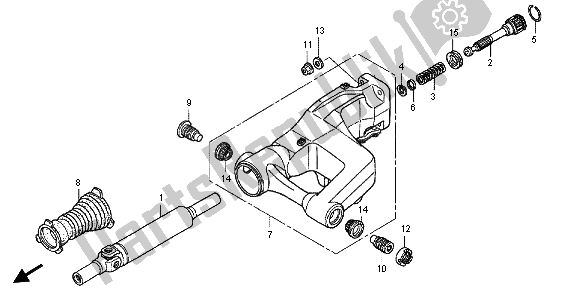 All parts for the Swingarm of the Honda GL 1800 2013