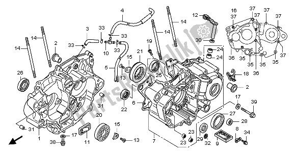 All parts for the Crankcase of the Honda CRF 150R SW 2007