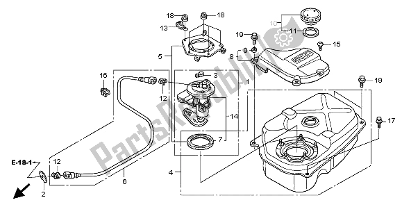 All parts for the Fuel Tank of the Honda ANF 125 2009