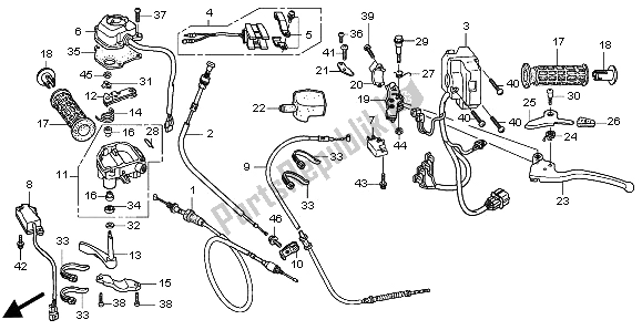 All parts for the Handle Lever & Switch & Cable of the Honda TRX 500 FA Fourtrax Foreman Rubican 2009