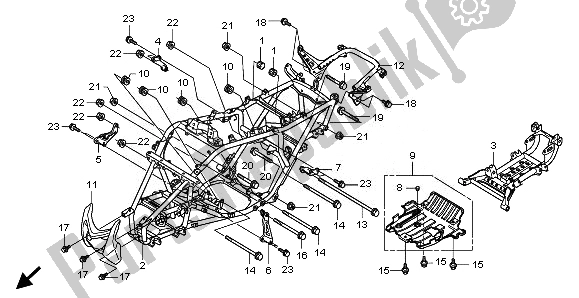 Todas as partes de Corpo Da Moldura do Honda TRX 700 XX 2008