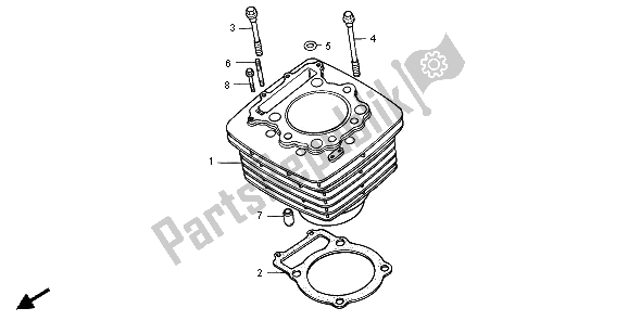 All parts for the Cylinder of the Honda XR 600R 1996