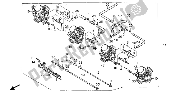 All parts for the Carburetor (assy.) of the Honda CBR 900 RR 1995