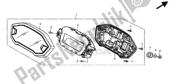 Tutte le parti per il Metro (kmh) del Honda CB 500 FA 2013