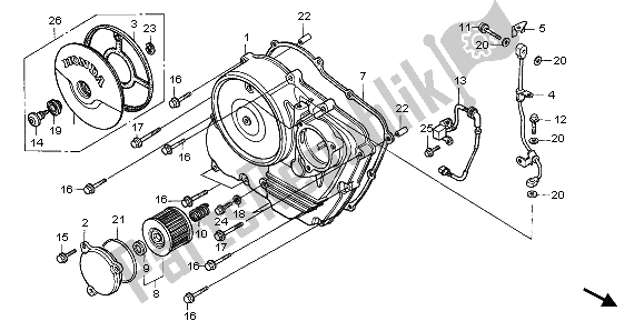 All parts for the Right Crankcase Cover of the Honda FX 650 1999