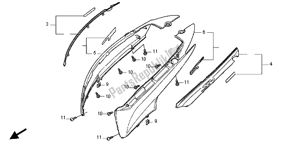 Tutte le parti per il Copertura Del Corpo del Honda SH 125R 2012