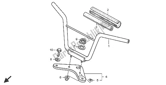 All parts for the Handle Pipe & Top Bridge of the Honda CRF 50F 2005
