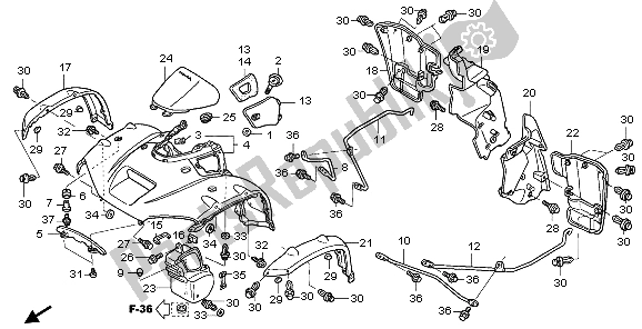 All parts for the Front Fender of the Honda TRX 680 FA 2007