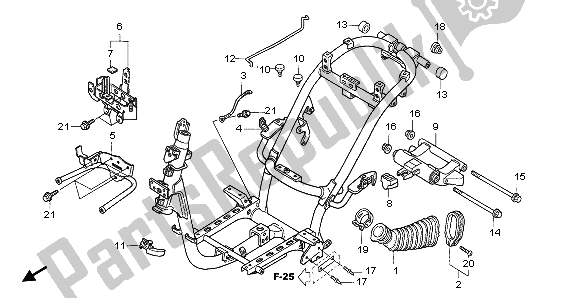 Todas las partes para Cuerpo Del Marco de Honda SCV 100F 2006